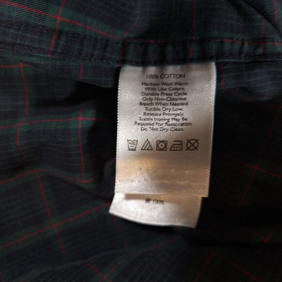 Eddie Bauer Button Shirt Mens 2XL Long Sleeve Plaid Wrinkle Resistant Classic - Picture 11 of 14